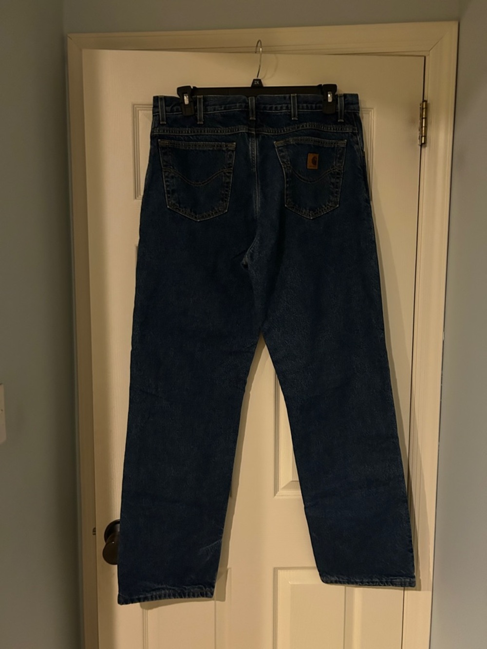 Carhartt Men's Straight Leg Jeans in Dark Blue Denim